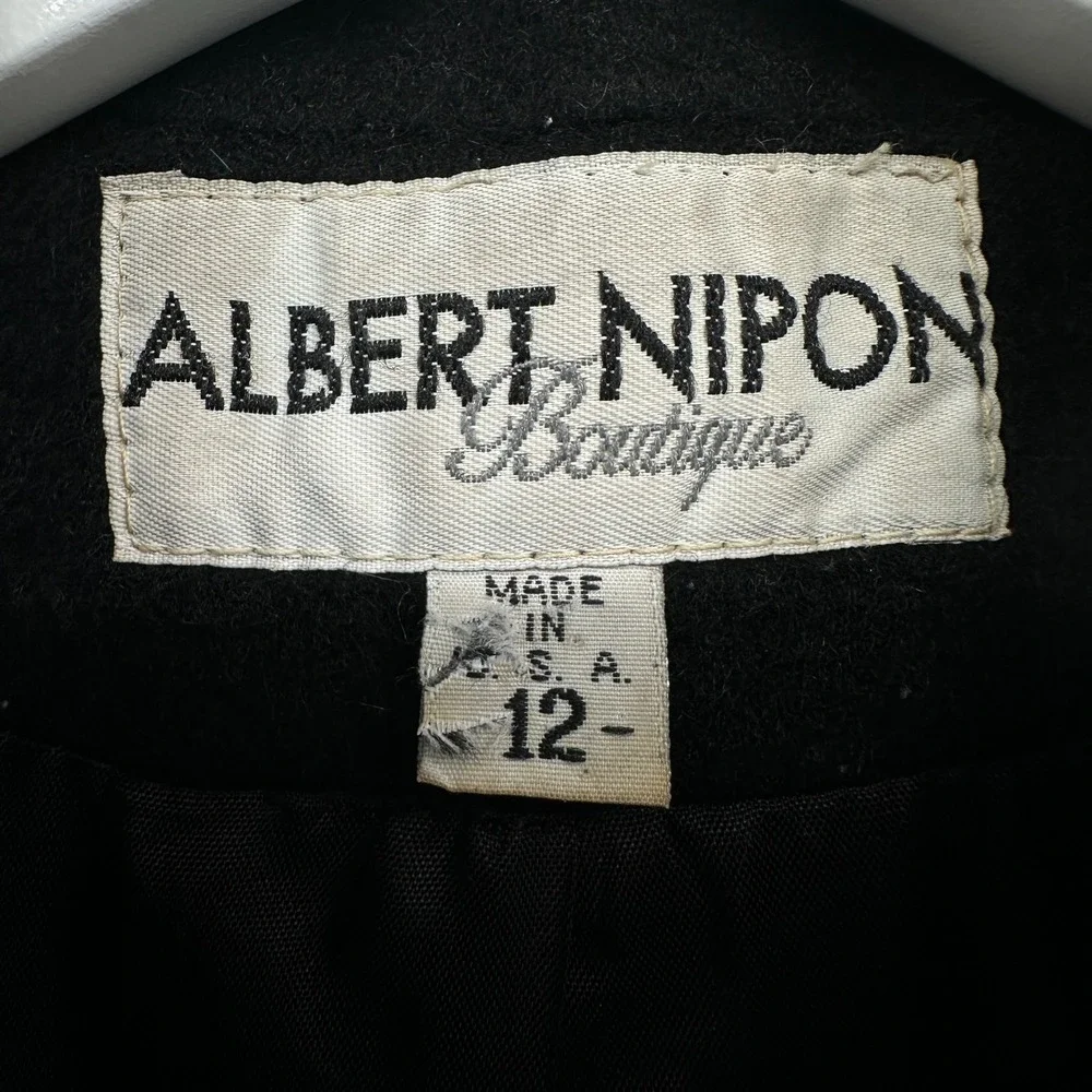 Vintage Albert‎ Nipon Boutique 100% Wool Coat Womens Size 12 Quiet Luxury XL 1X